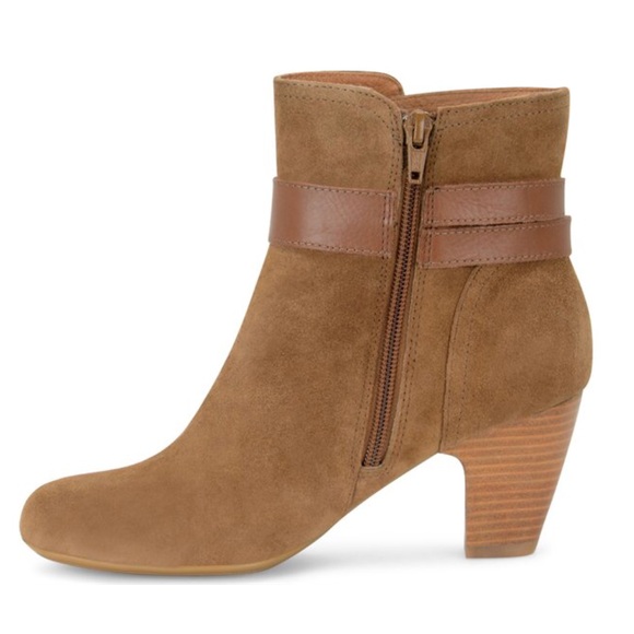 Distressed Suede Buckle Block Heel Ankle Booties - Picture 8 of 8